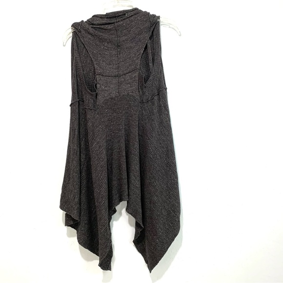 All Saints Gray Knit Sweater Vest Waterfall Sleeveless Cardigan size 8 - Picture 9 of 9